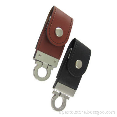 Leather USB Sticks, 8GB to 32GB Memory Capacity, with Plug-and-play, Bootable Function